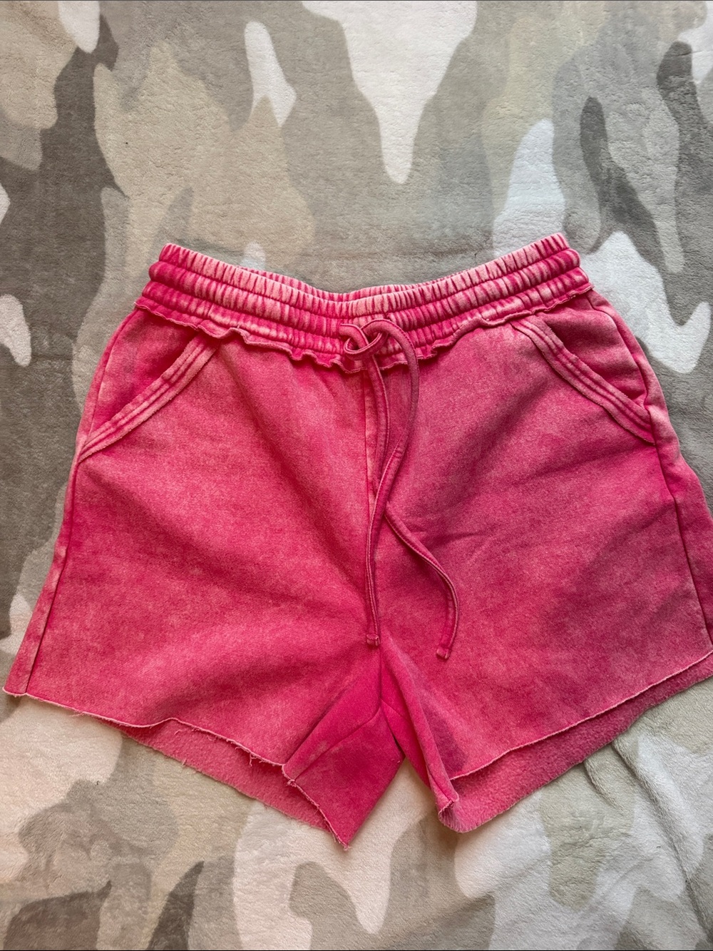 Zenana Outfitters Hot Pink Drawstring Athletic Shorts